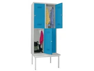 banklocker,dubbeldeks,HxBxD 2150x800x800mm,RAL7035,front RAL5012 - 1