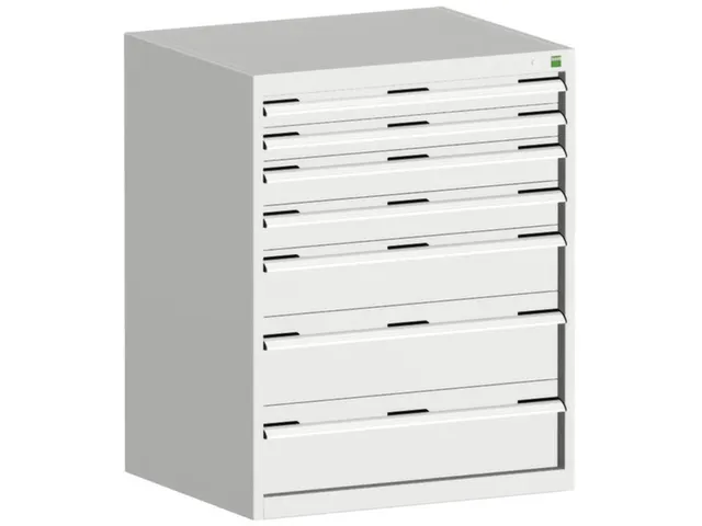 ladekast HxBxD 1000x800x650mm 7laden romp RAL7035 front RAL7035