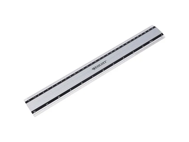 Liniaal Westcott aluminium 30cm met anti slip