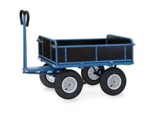 Handtrekwagens 6454l 1000kg 1200x800mm Houten Wanden Luchtbanden - 1
