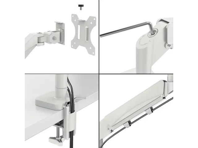 Bras double pour écran Leitz Ergo faible encombrement gris