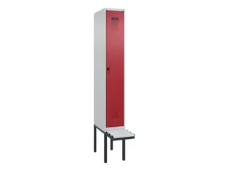 locker met bank,voor scheiding van kleding,HxBxD 2120x300x815mm,1vak - 2