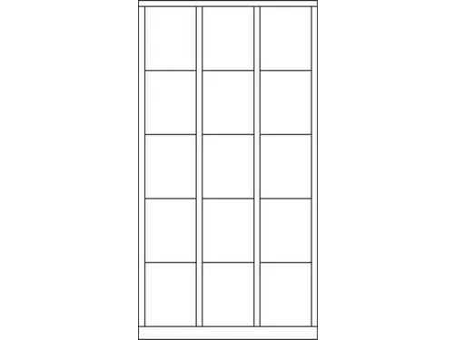 lockerkast,HxBxD 1850x1200x500mm,3x5vakken,RAL7035,front RAL7016