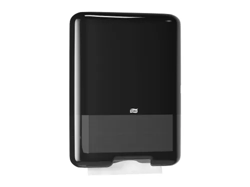 Tork 553008 H3 C-vouw en Z-vouw Handdoek Dispenser Elevation Zwart