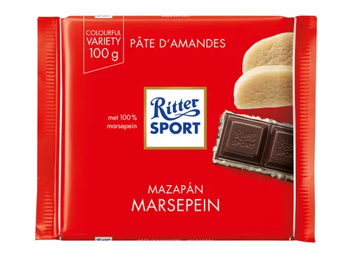 Chocolade Ritter Sport puur-marsepein 100gr
