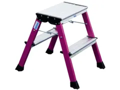 verrijdbaar vouwtrapje,aluminium,paars,bordes HxD 0,45x200m,2x2treden