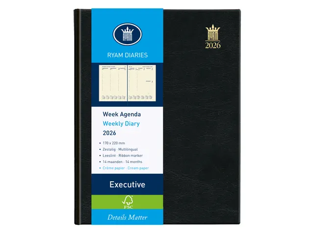 Agenda 2027 Ryam Executive Mundior 7d/2 zwart