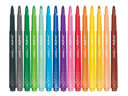 Viltstift Maped Color'Peps Long Life 2.0 doos à 15 stuks assorti