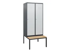 locker met bank,HxBxD 1950x800x815mm,2vak,vak B 400mm,cil.-slot