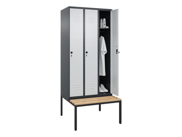 Armoire vestiaire Classic+ 3 comp 212x90x81,5cm anthracite/gris clair