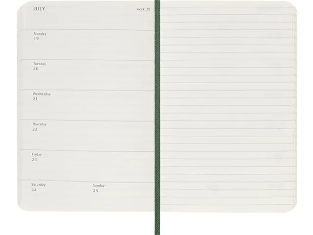 Agenda 2027 Moleskine 12M Weekly 7dag/1pagina pocket sc myrtle green