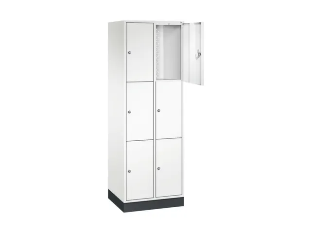 lockerkast,HxBxD 1950x620x500mm,2x3vakken,cil.-slot,sokkel