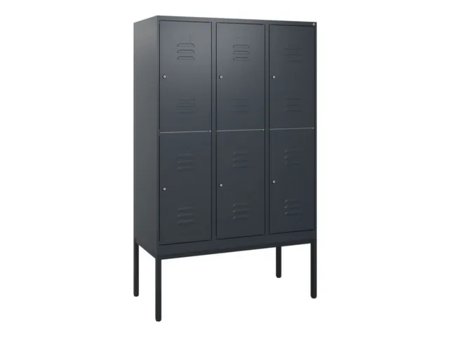 dubbeldekse locker,HxBxD 1950x1200x500mm,3x2vak.,vak B 400mm,cil.-slot