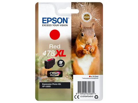 Epson 478XL XP Inkt Rood HC 830 Pagina's 10,2ml C13T04F54010