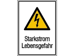 waarschuwings-combibord,v. binnen/buiten,Sterkstroom levensgevaar,PVC