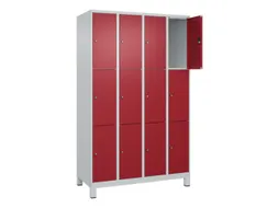 lockerkast,HxBxD 1950x1200x500mm,4x3vakken,vak B 300mm,cil.-slot