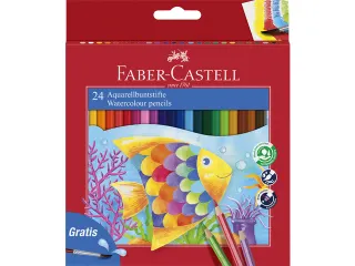 Aquarelpotlood Faber-Castell etui a 24 stuks + penseel - 1