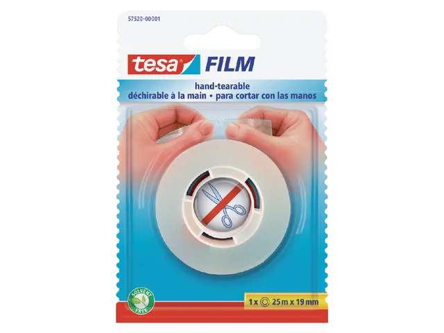 Plakband Tesa film 19mmx25m handinscheurbaar blister