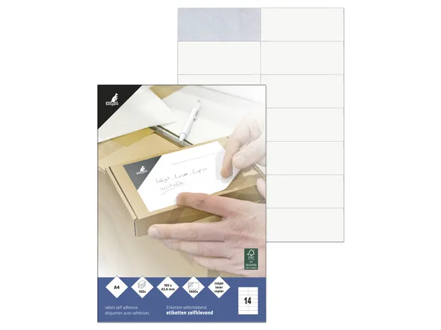 etiket Kangaro ILK 105x42.4mm doos a 100 vel 14 etiketten per vel