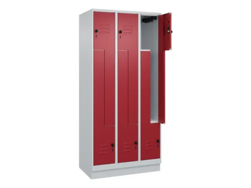 Z-garderobekast,HxBxD 1950x900x500mm,vak B 150/300mm,draaigrendel