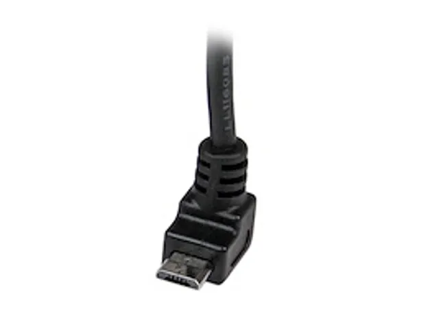 Câble Micro USB 1m A vers Micro B coudé 90° vers le haut