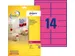 Etiket Avery L7363P-25 99.1x38.1mm Neon Roze 350 Stuks