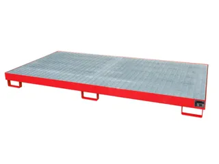stellingopvangbak,opvangvol. 240l,HxBxD 210x2650x1300mm,m. rooster - 2