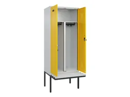 PBM-locker met bank,HxBxD 2120x800x815mm,2vak,vak B 400mm,draaigrendel