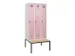 locker met bank,voor scheiding van kleding,HxBxD 2120x900x815mm,3vak