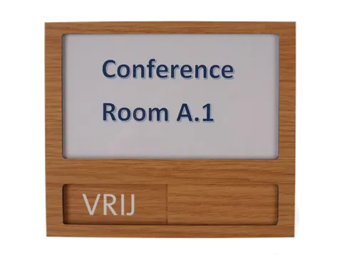 Premium Deurbord Houtlook met schuifbord Vrij Bezet 150x130mm