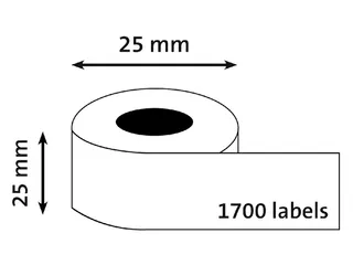 Etiket Dymo 1933083 industrieel 25x25mm 2 rollen á 850 stuks wit - 2