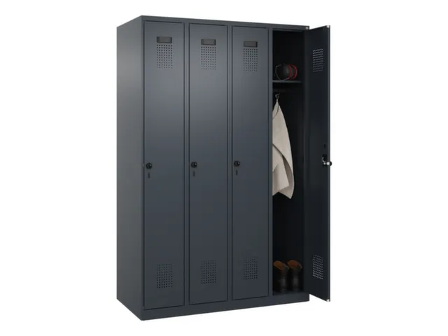 locker,HxBxD 1850x1200x500mm,4vak,vak B 300mm,draaigrendel