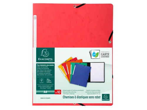 Elastomap zonder klep glanskarton 355gm² - A4-Rood