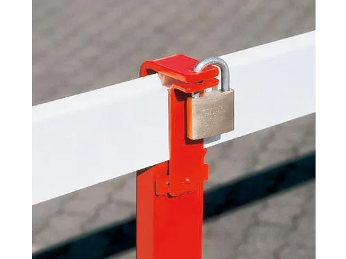 afzetting,totale B 2m,boom aluminium rood/wit