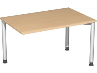 koppelelement voor bureau,HxBxD 680-800x1200x800mm,blad beuken,hoekig - 1