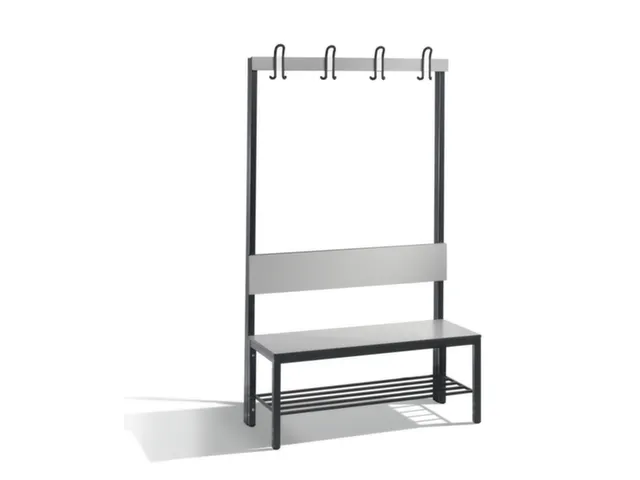 omkleedbank,HxLxD 1710x1000x407mm,HPL zilvergrijs,frame staal RAL7021