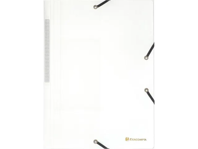 Elastomap 3 kleppen polypropyleen 5/10de Ondoorschijnend A4 Wit