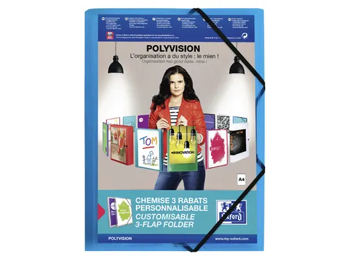 Elastomap Oxford Polyvision A4 incl. insteektas blauw Polypropyleen