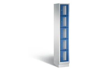 Lockerkast 1800x320x500mm 1x5 vakken Cilinderslot, Sokkel, RAL5010 - 2