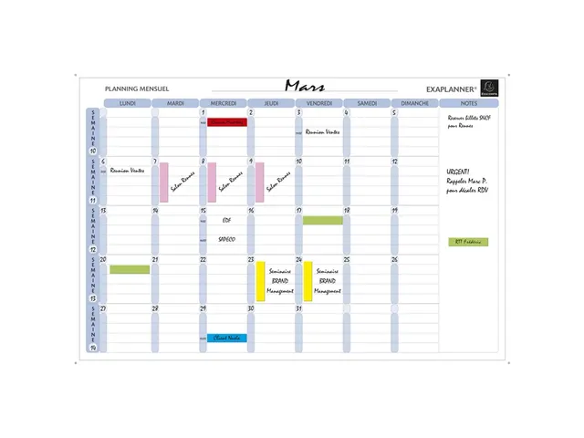 MAGNETISCH MAANDPLANBORD Franstalig Wit 60x59cm