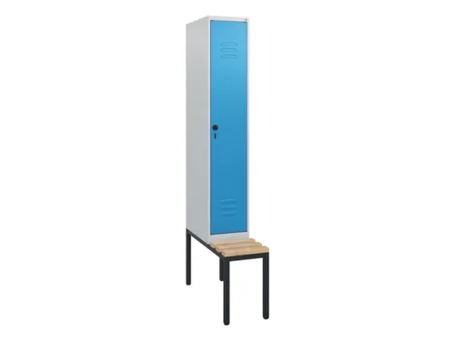 locker met bank,HxBxD 1950x300x815mm,1vak,vak B 300mm,draaigrendel