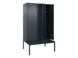 locker met bank,voor scheiding van kleding,HxBxD 2120x1200x815mm,4vak