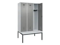 locker met bank,HxBxD 2120x1200x815mm,3vak,vak B 400mm,cilinderslot