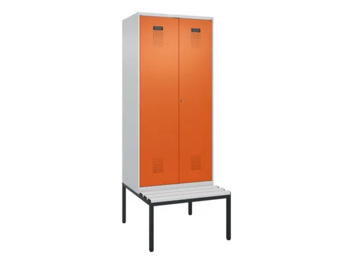 locker met bank,voor scheiding van kleding,HxBxD 2120x800x815mm,2vak