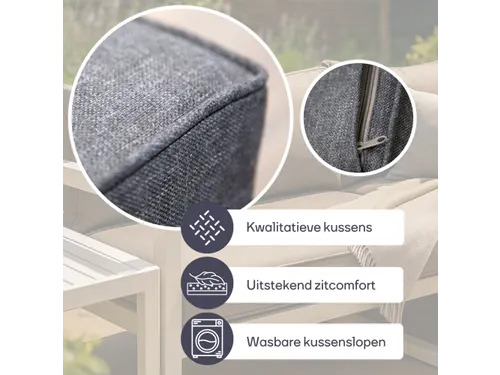 Loungeset aluminium Zwart/Antraciet 8-zits tuinset met bijzettafel