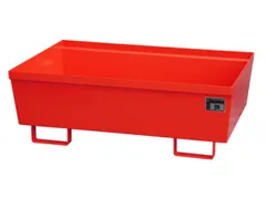 Opvangbak 2x 200l Opvangvol. 246l Rood 415x 1200x 800mm Open