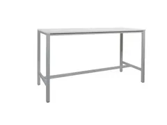 Domino Basic Statafel 160x80x110cm Wit blad, Onderstel Aluminium