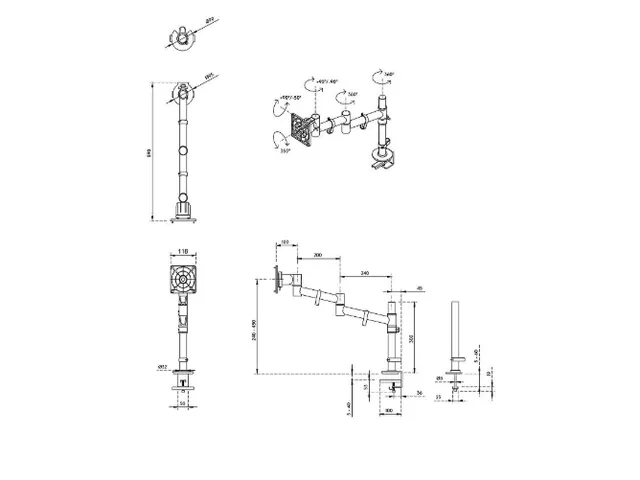 Monitorarm Viewgo 360° draaibaar Zwart 1 Scherm
