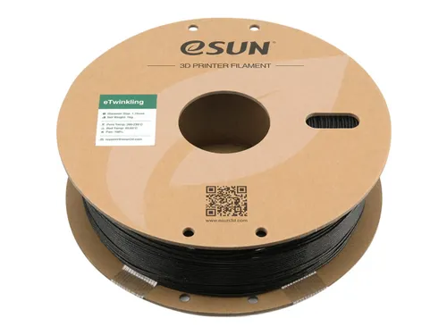 eSUN 3D printer Filament eTwinkling 1,75mm Zwart 1kg