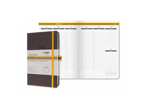 Weekagenda Linescape A5 2026 (EN) donkergrijs Hardcover verticale inde